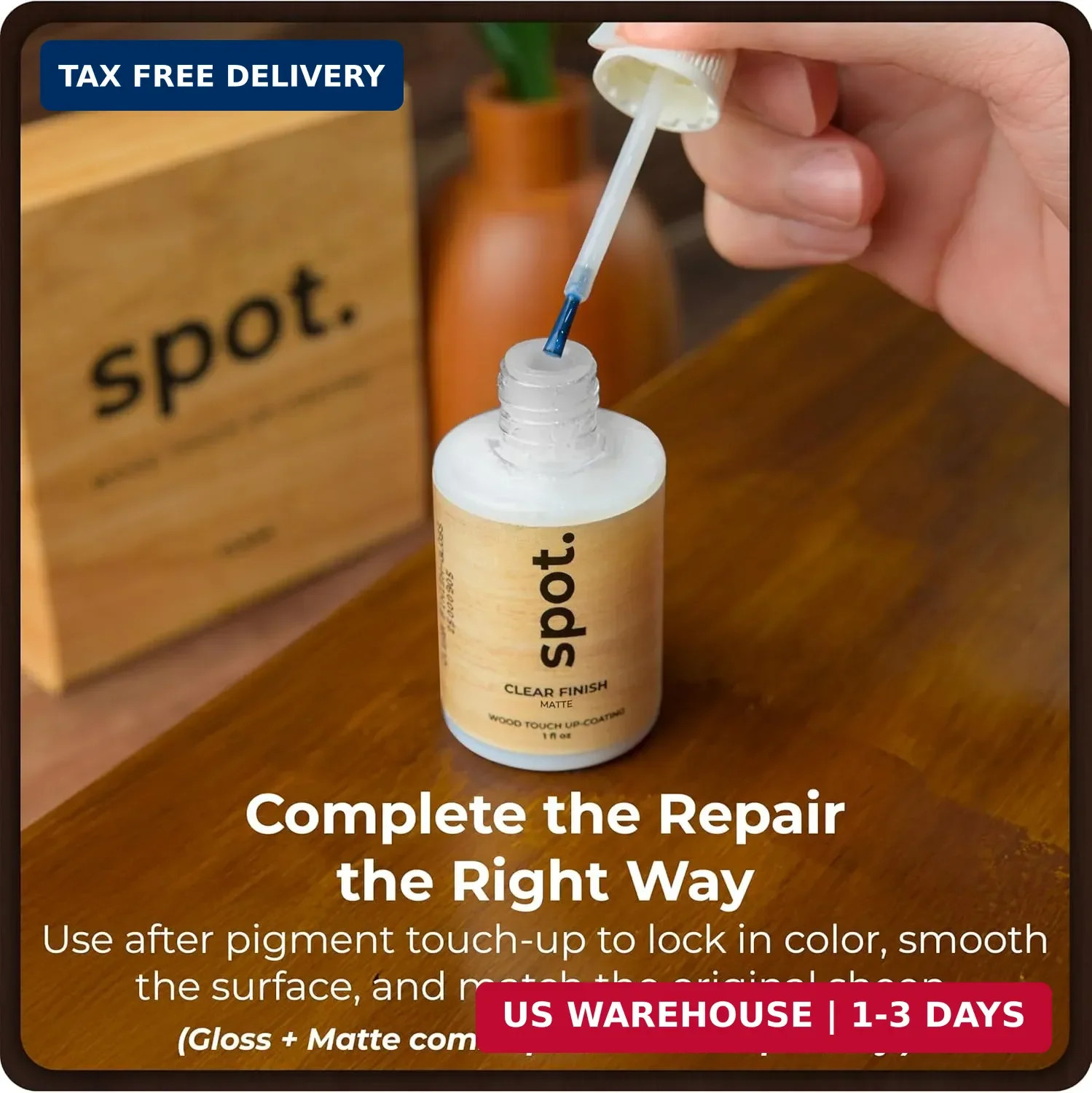 Dark Brown Wood Stain Repair Kit, Brush-On Touch-Up Stain Bottles, Provincial, D