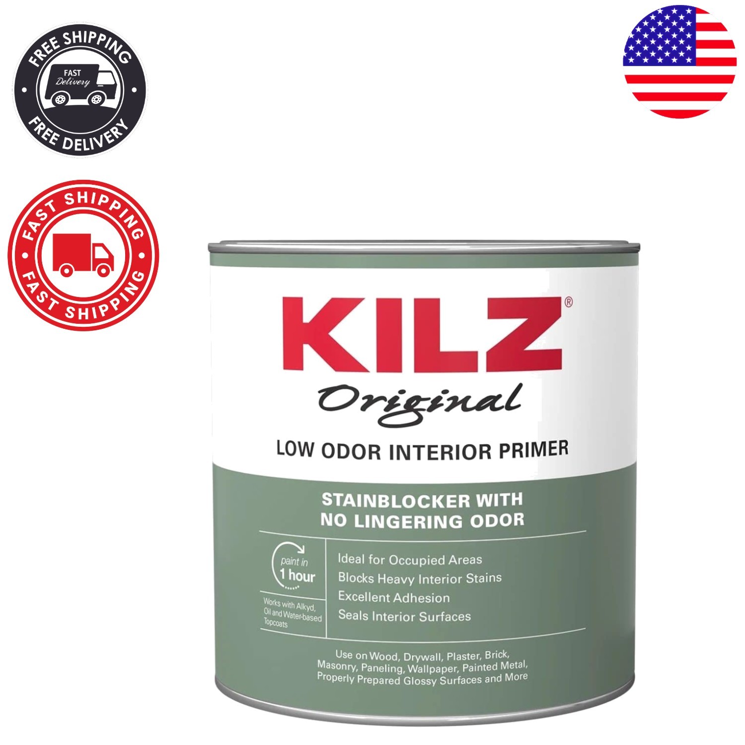 Low Odor Primer, Interior Use – 1 Quart – Ultra Stain Blocking Solution