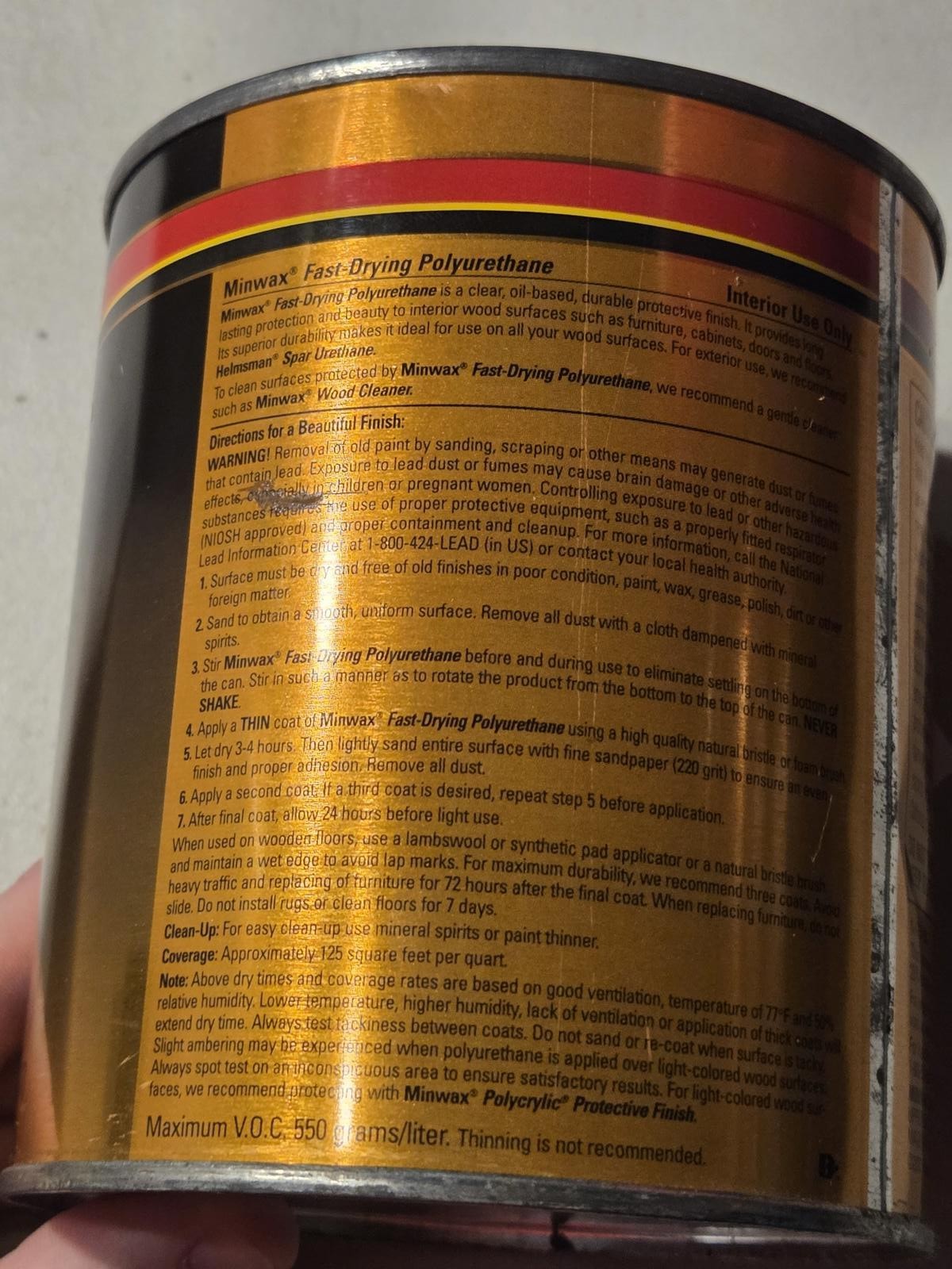 Minwax Fast-Drying Polyurethane | Clear Semi-Gloss – 1 Quart – NOS