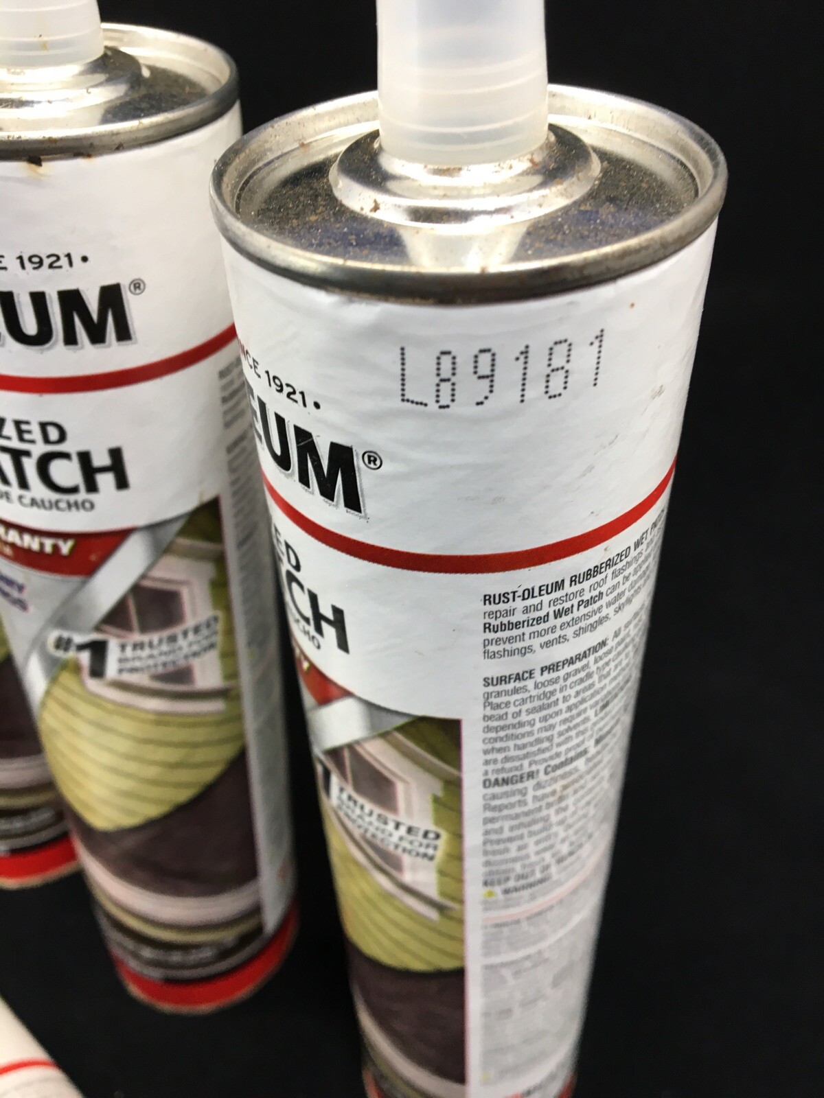 RUBBERIZED WET PATCH 10.1 OZ REPAIR ROOF FLASHING BLACK RUST OLEUM® #1 CARTRIDGE