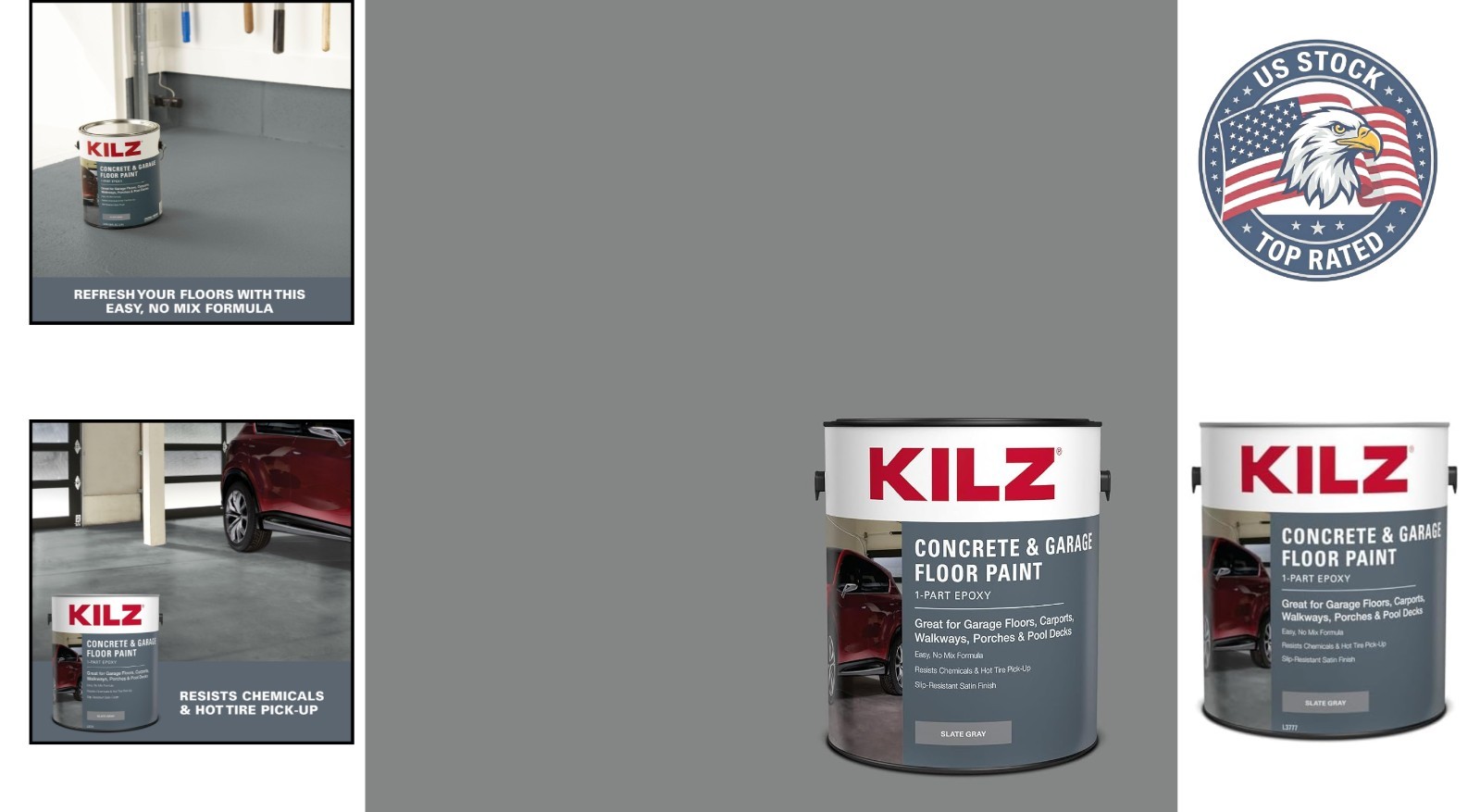 Versatile 1 Gallon Epoxy Concrete & Garage Floor Paint – Sleek Slate Gray Finish