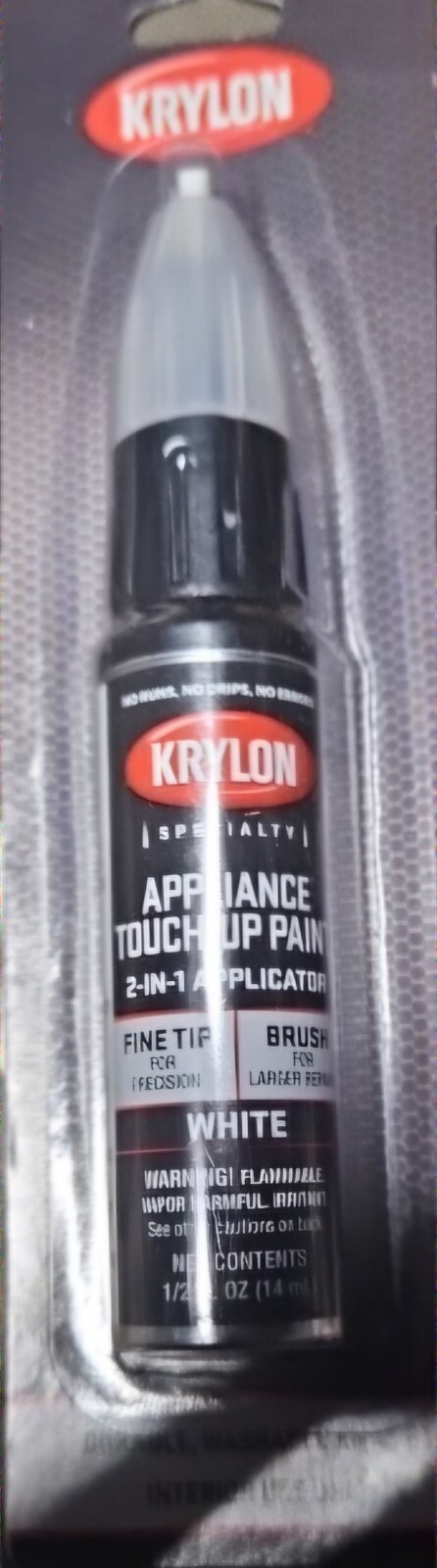 Krylon K07700A00 Appliance Touch Up Paint Tubes, White, 1/2 Ounce Single
