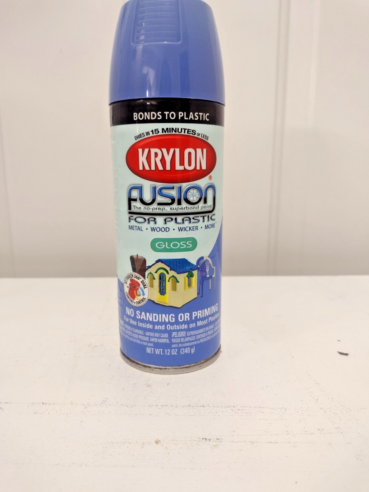 Krylon Fusion Spray Paint for Plastic 2333 Blue Hyacinth Gloss 12 oz