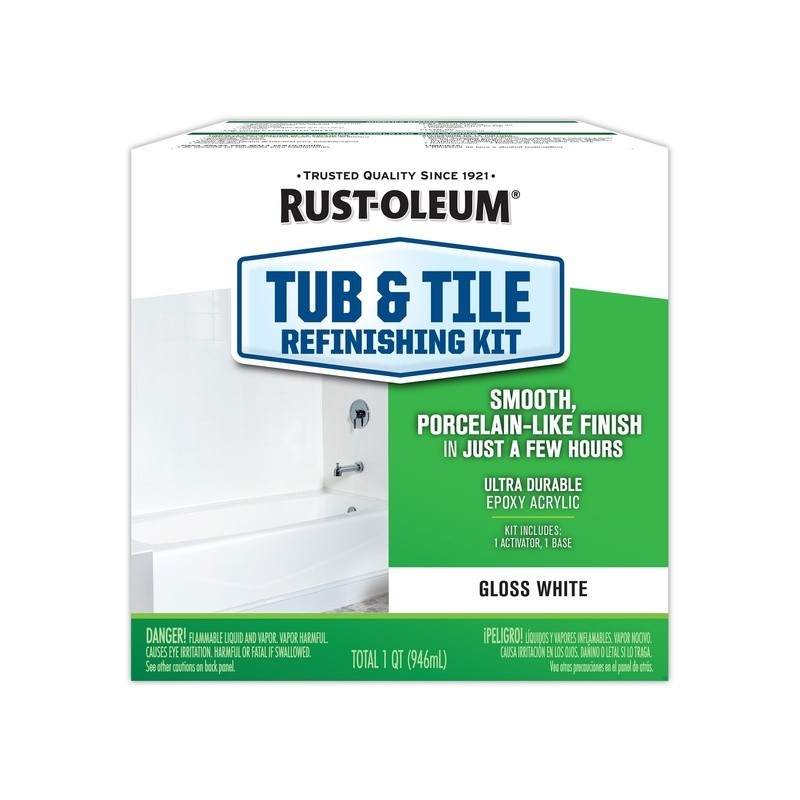 Gloss Tub Tile Refinishing Kit Durable Epoxy Easy Clean 70-110 sq ft Coverage US