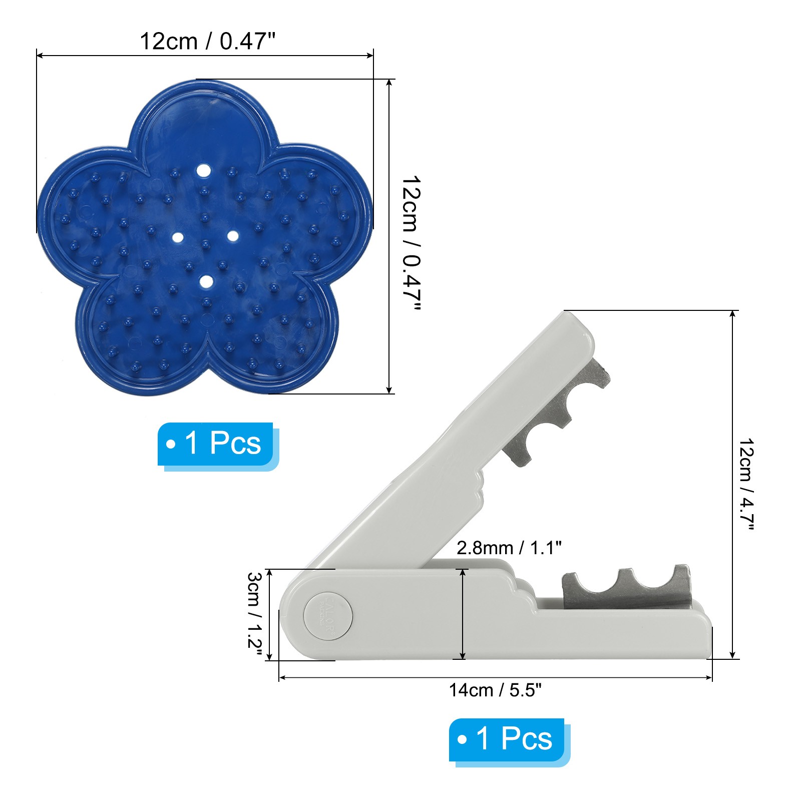 2pcs Rose Stem Leaf Thorn Stripper Remover Tool Stripping Kit Gray, Blue