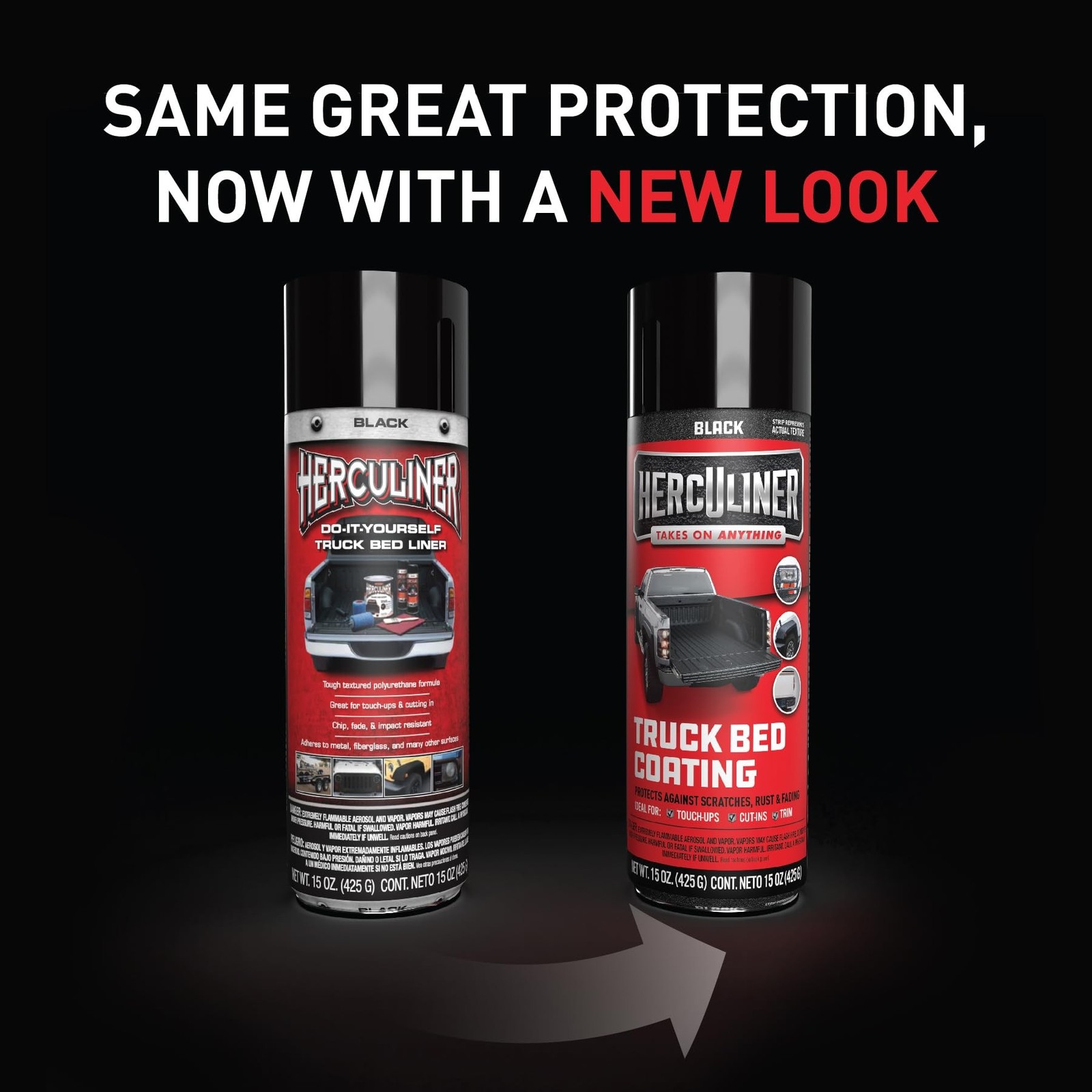 Herculiner Aerosol Spray Truck Bed Liner, 15 Ounce Spray Can, Black, Textured…