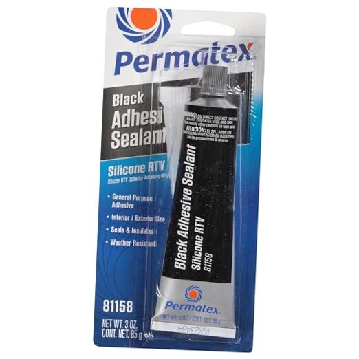 81158 Black Silicone Adhesive Sealant Tube Pack of 1 3 oz.