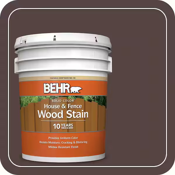 5 gal. #PFC-25 Dark Walnut Solid Color House and Fence Exterior Wood Stain