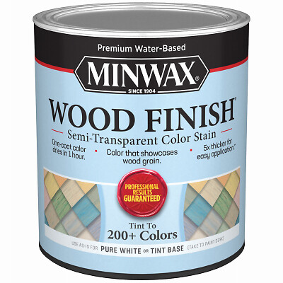 Minwax 117100000 Wood Finish Stain, Water-Based, Semi-Transparent, White, 1-Qt.
