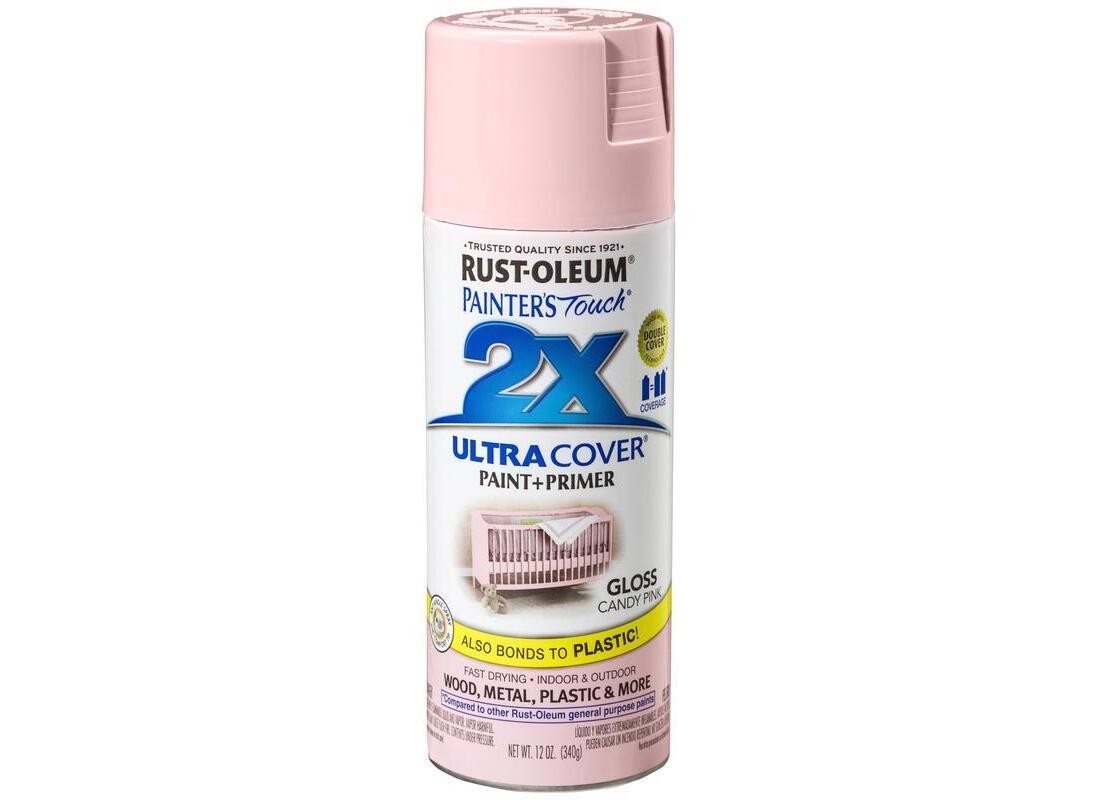 PAINTER’S Touch Gloss Spray Paint, Gloss, Candy Pink, 12 oz, Aerosol Can