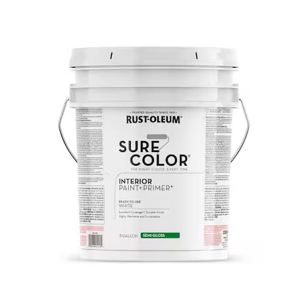 Rust-Oleum 398371 Interior Paint, White, 5 Gal
