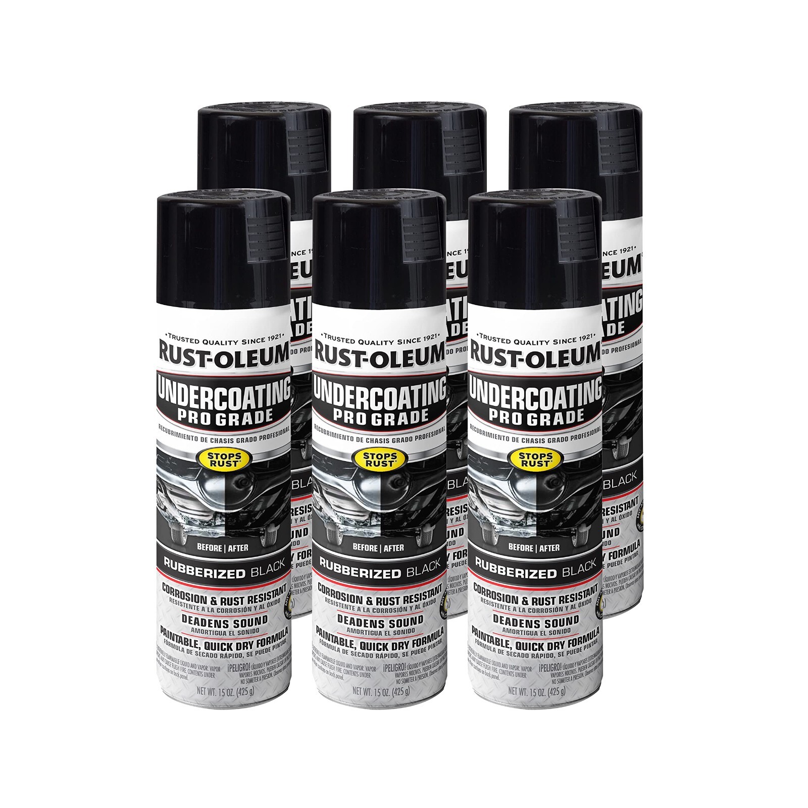 Rust-Oleum 248656 Professional Grade Undercoating Spray, 15 Ounce (Pack of 6)