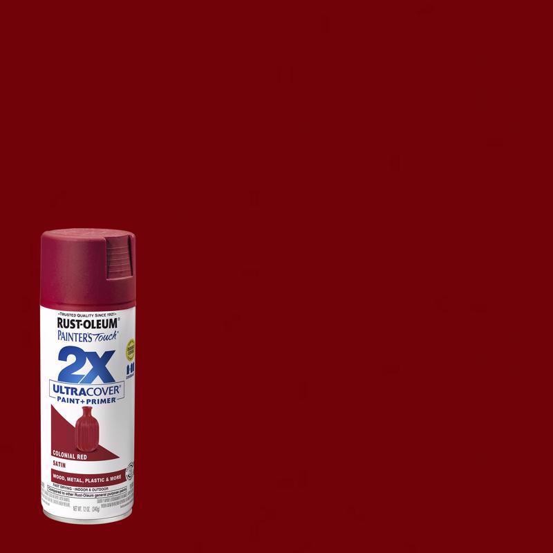 Rust-Oleum 249082 Painter’s Touch 2X Ultra Cover Satin Colonial Red Spray Paint