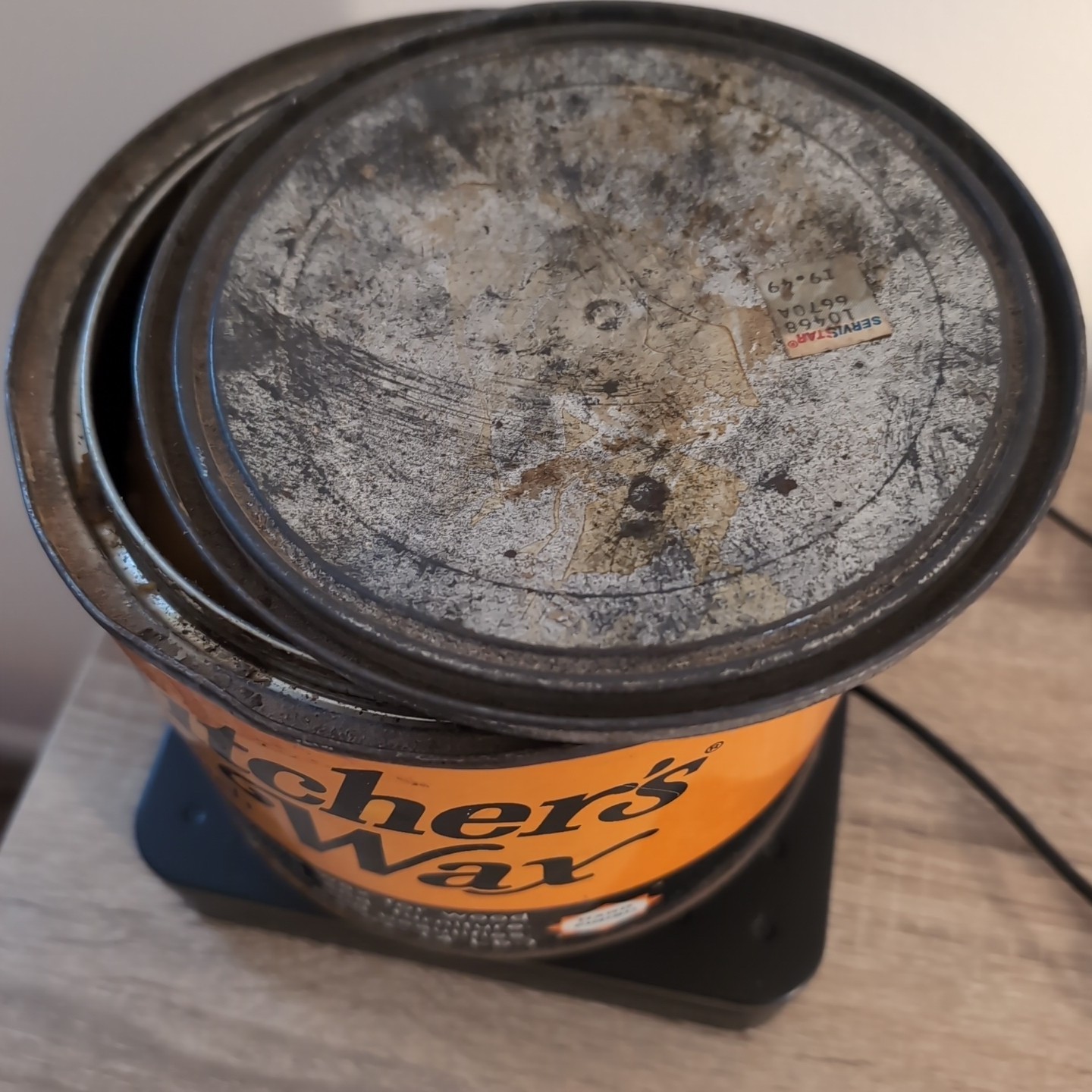 Vintage Butchers AMBER Paste Wax 64 oz (4LBS) Boston Wood Polish Used 70% Full