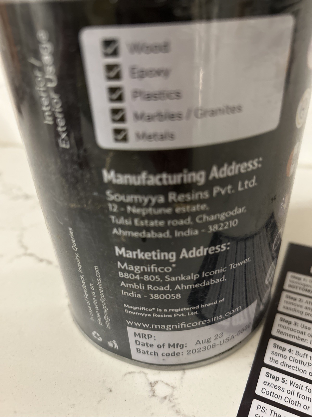 MAGNIFICO MONOCOAT OIL, Clear, 1 Liter: Wood, Epoxy, Metal Solvent Free FoodSafe