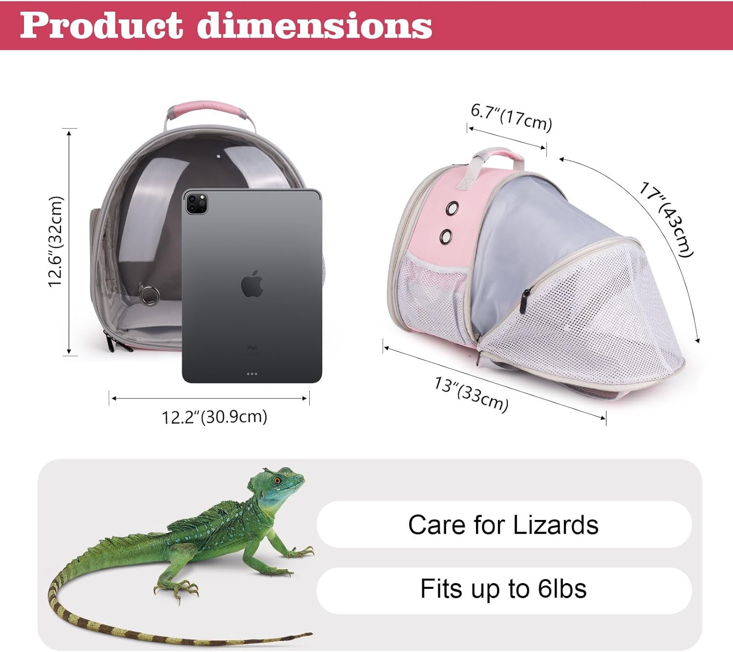 Expandable Small Animal Backpack Carrier with Clear Bubble Window Large Space Tr