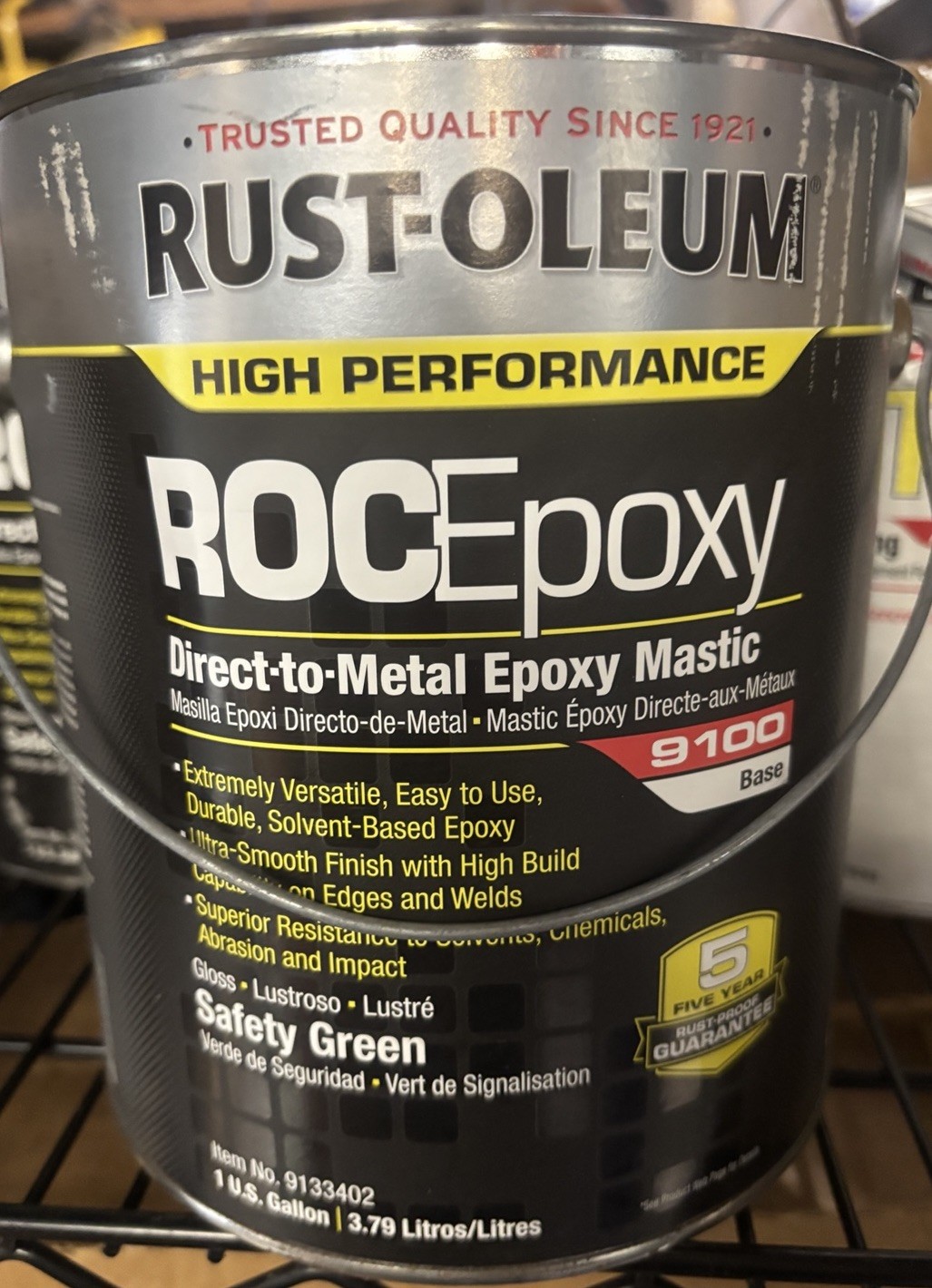 RUST-OLEUM 9133402 Epoxy Paint Base 9100, Safety Green, 1 gal, Direct-to-metal