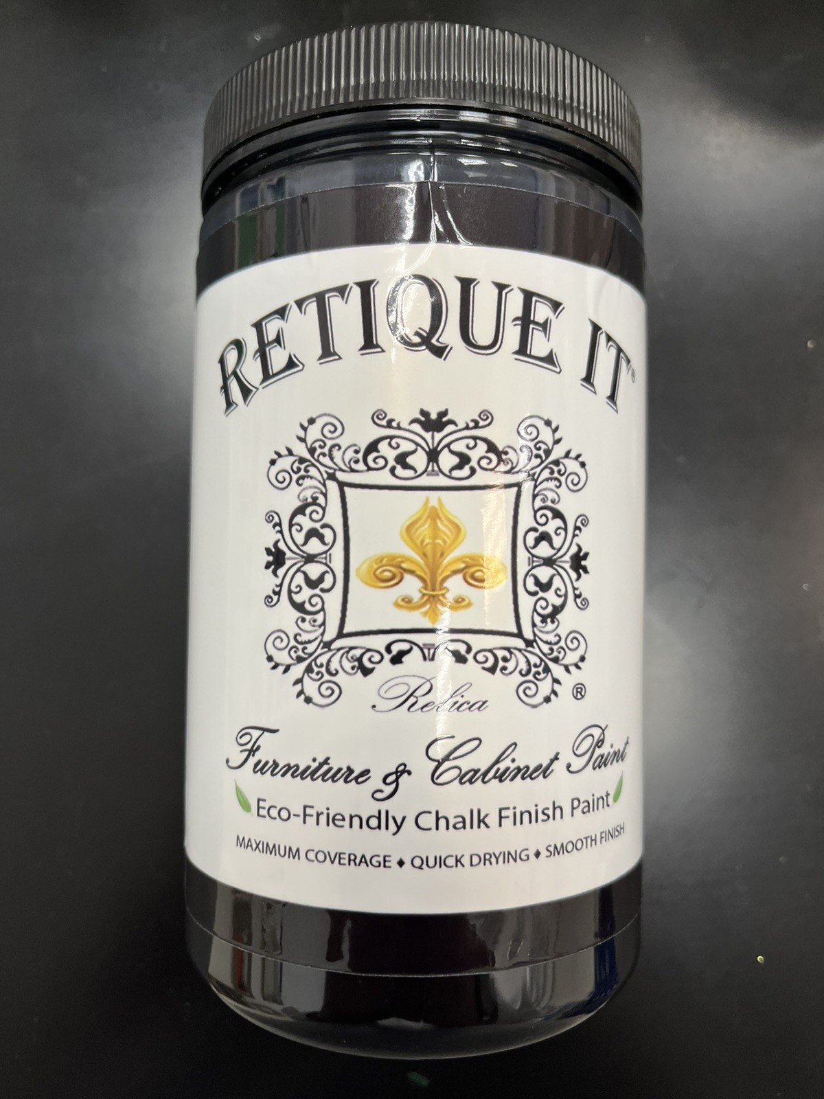 Retique It Furniture And Cabinet Paint. Midnight Black 32oz Quart