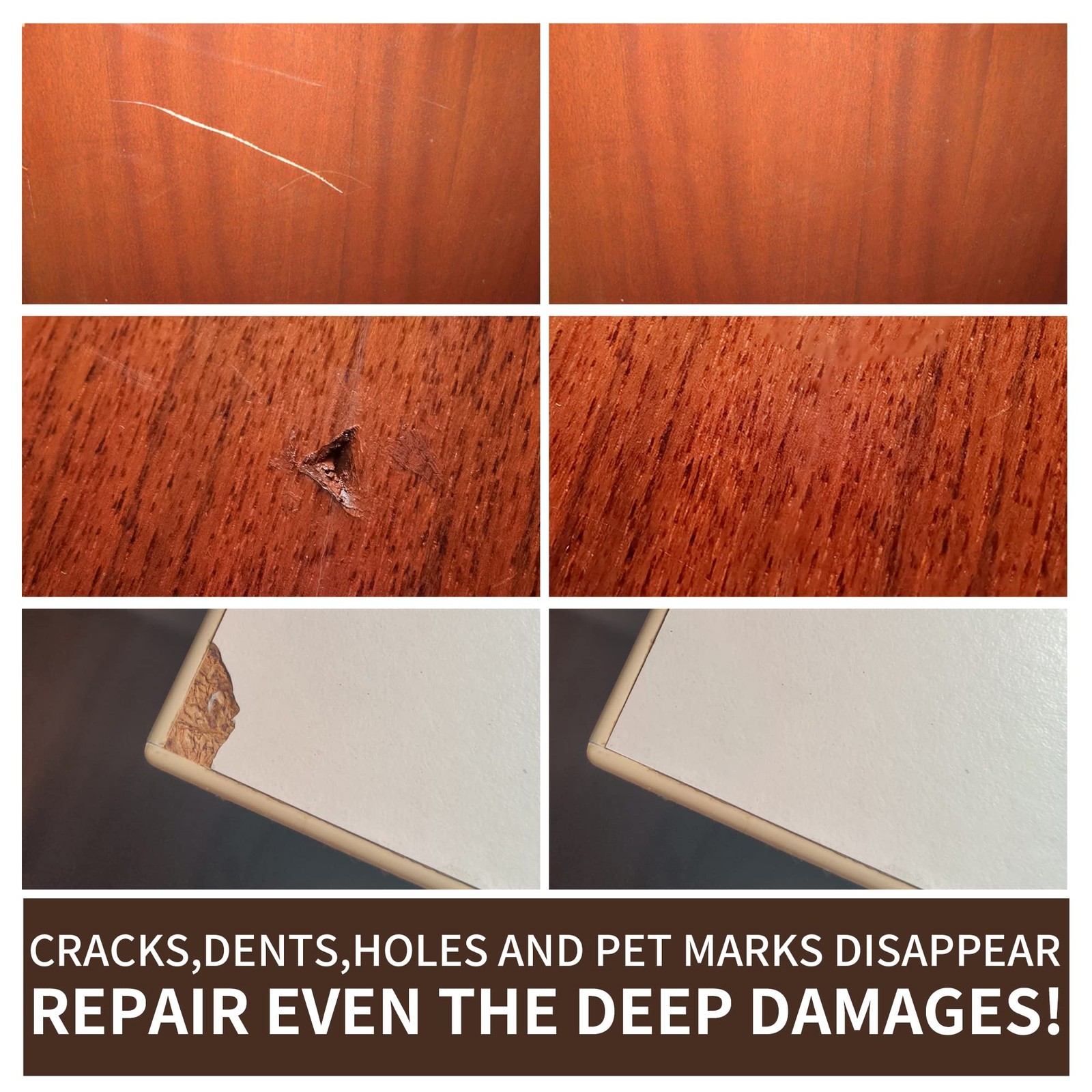 Boncart Wood Furniture Repair Kit Filler-Repair Scratch, Cracks, Hole,…