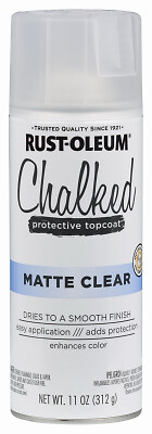 Rust-Oleum 302599 Spray Paint, Chalked Ultra Matte Finish, Clear Top Coat,