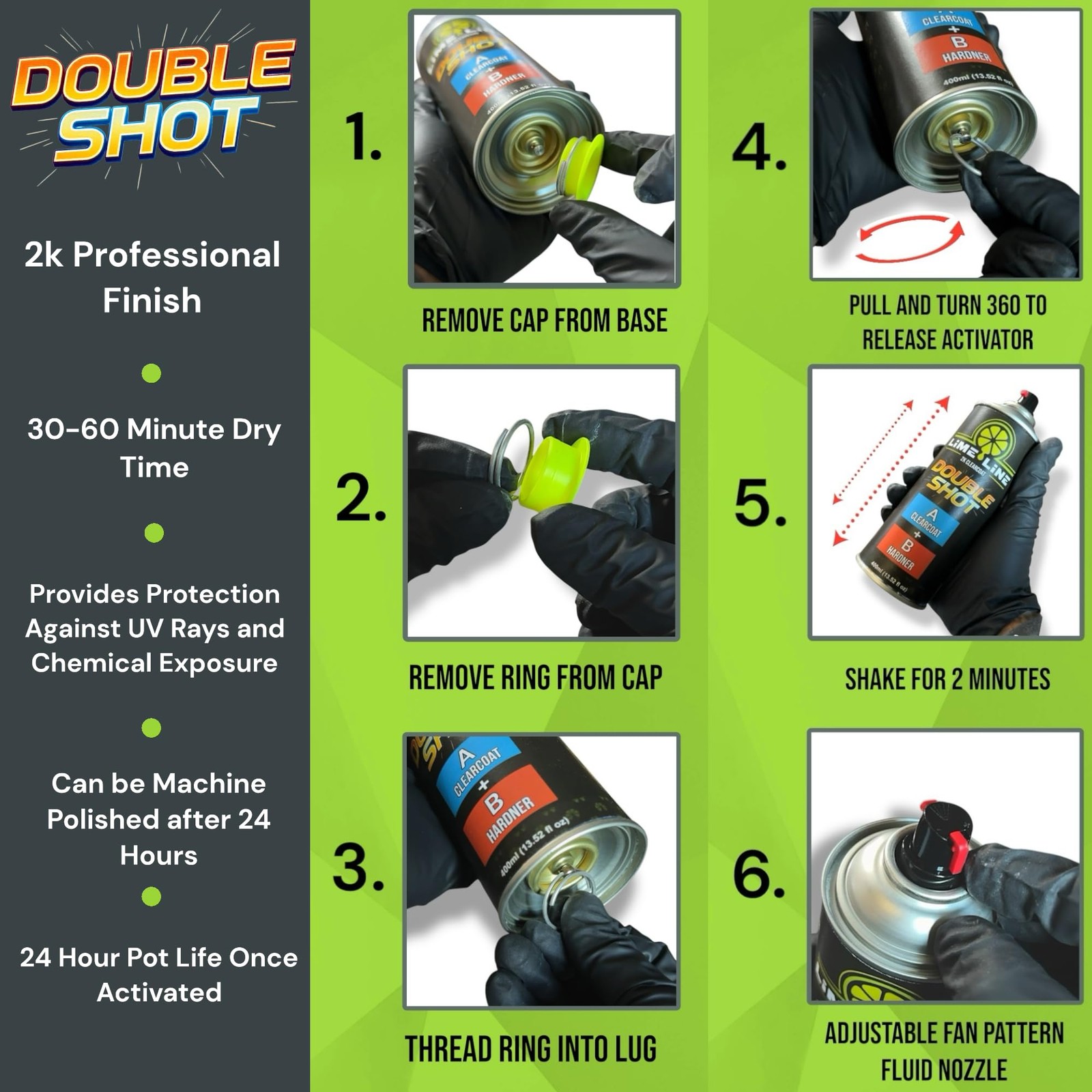 High Gloss 2K Clearcoat Spray/Aerosol Can Pack of 2 13.52 Ounce (Pack of 2)