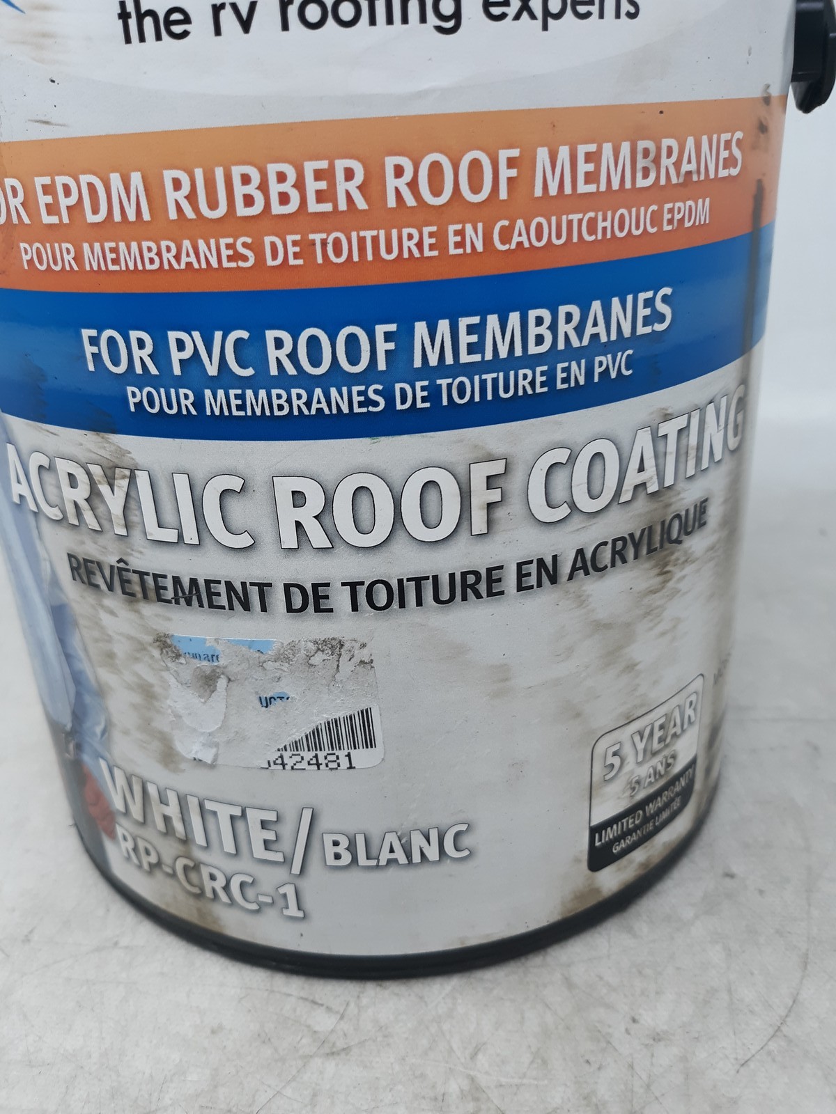 Dicor RP-CRC-1 EPDM Rubber Roof Acrylic Coating – Part 2, White, 1 Gallon