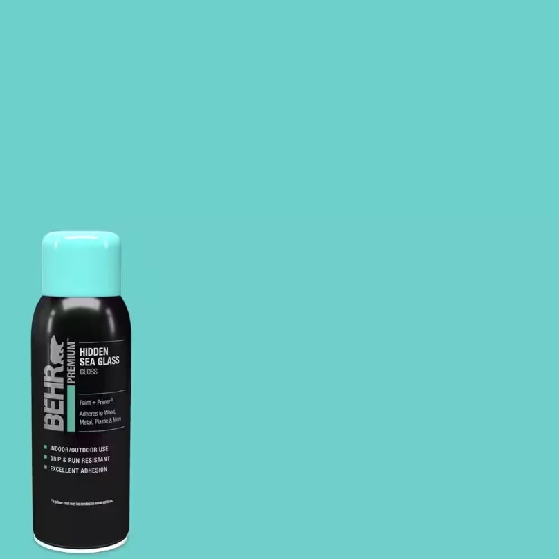 BEHR PREMIUMHidden Sea Glass Gloss Spray Paint, Turquoise / Aqua – 12 oz.