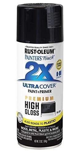Rustoleum 331172EA Painter’s Touch 2x Spray Paint High Gloss Black 12 Oz