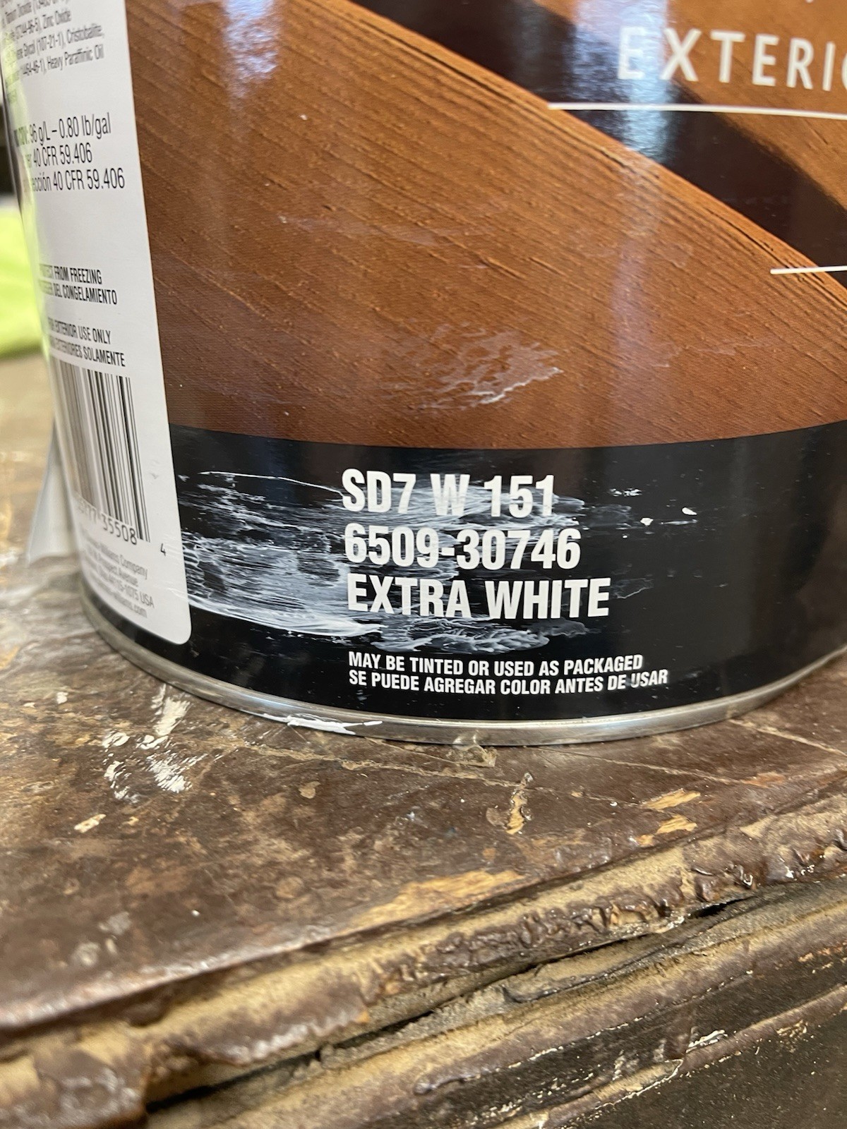 1 Gallon Sherwin Williams Super Deck Exterior Solid Color Stain/ Extra White