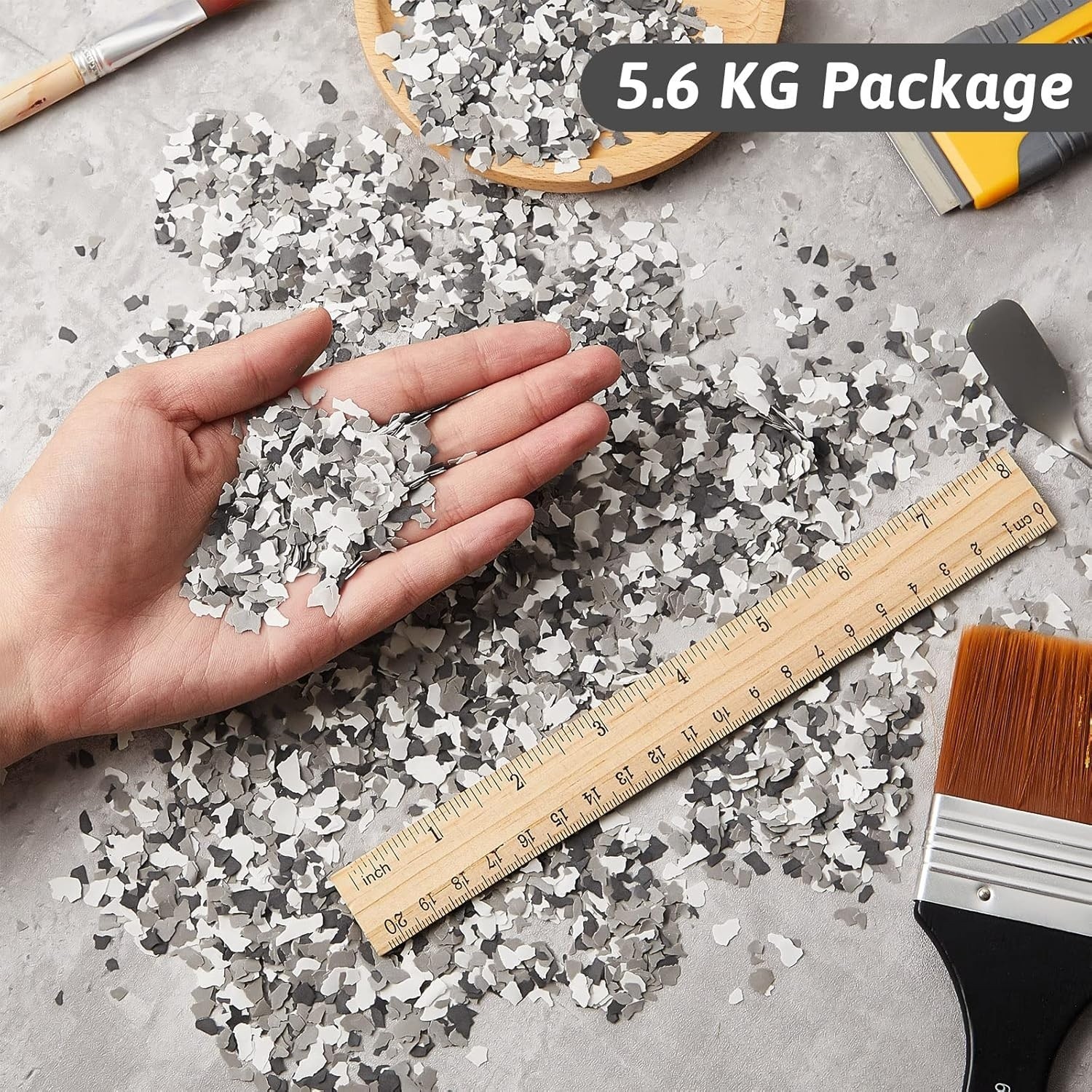 Decorative Color Chips Epoxy Kit for Garage & Floor Coatings, 5.6 Kg / 12.4 lb