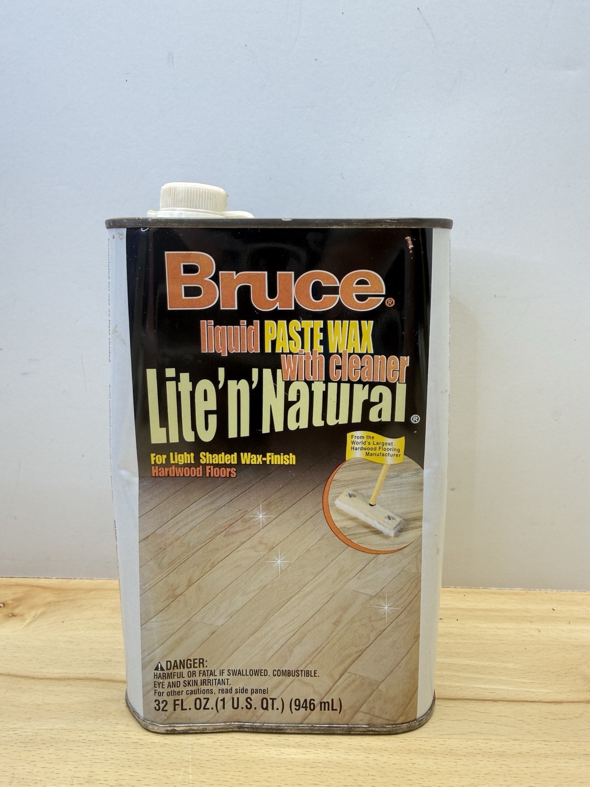Bruce Lite ‘n’ Natural Liquid Paste Wax Cleaner Hardwood Floors 32 fl oz A
