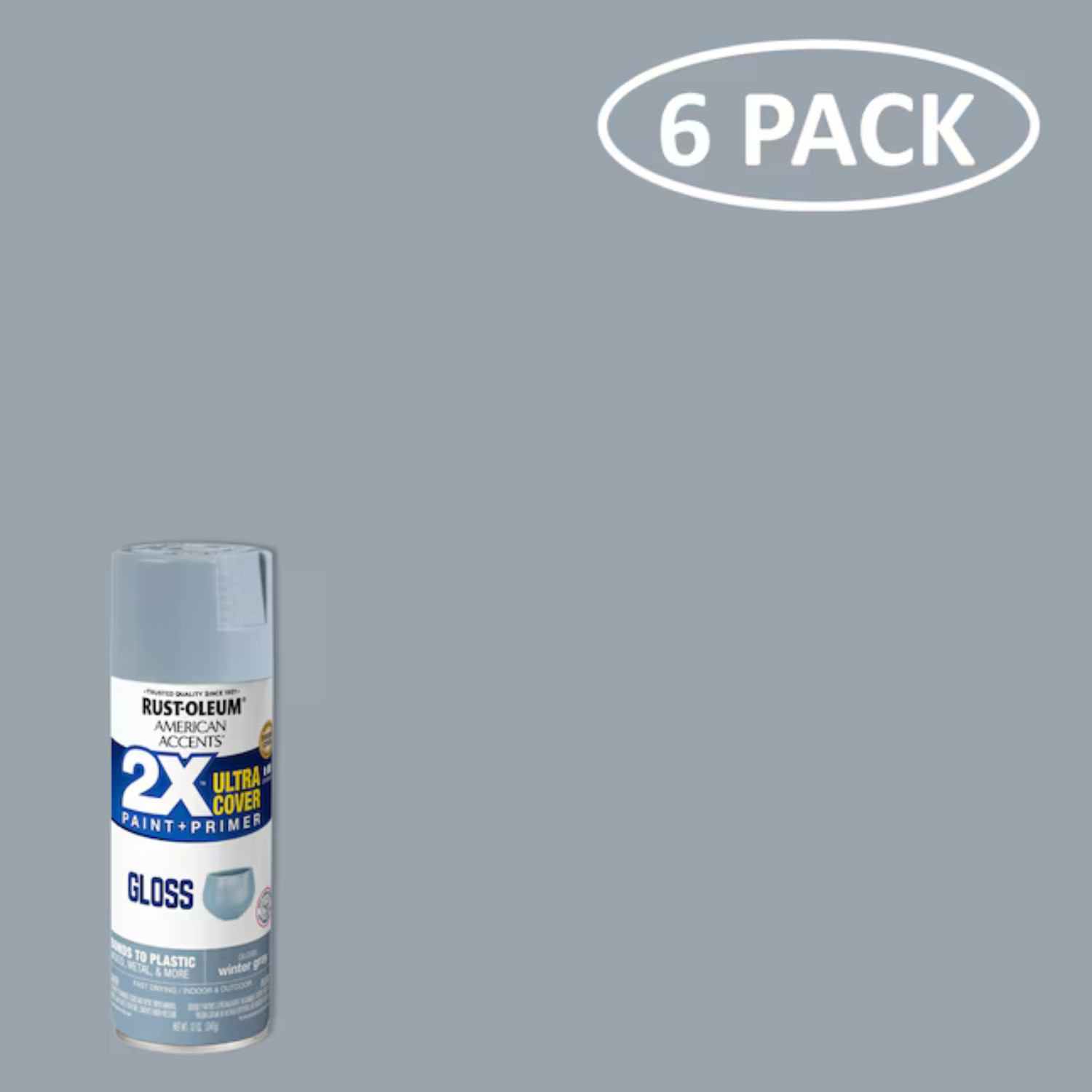 (6 PACK) American Accents 2X Ultra Cover Gloss Spray Paint, 12 oz, MultiColor