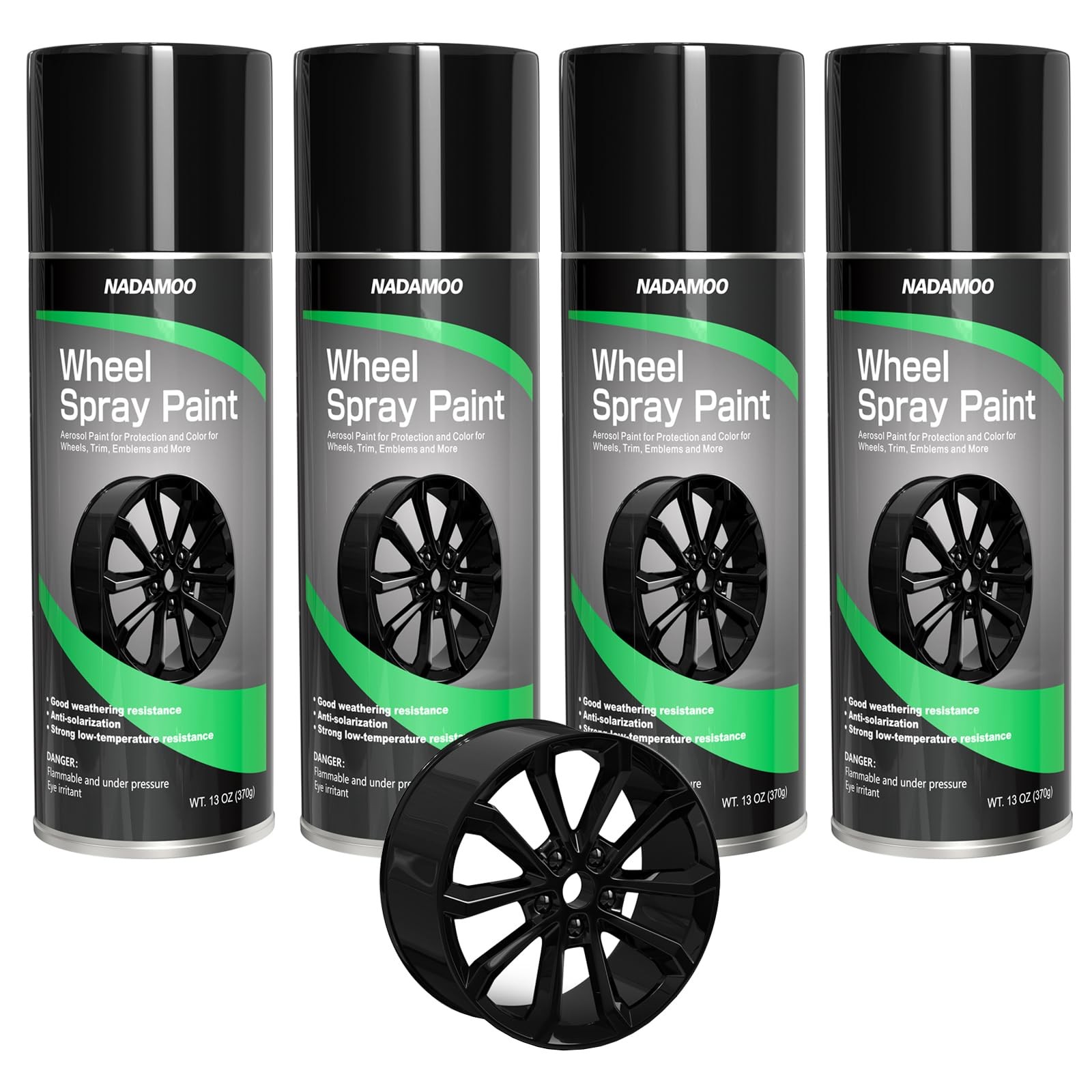 NADAMOO Aluminum Wheel Spray Paint, Semi-gloss Aerosol Car Rim Paint for Reco…