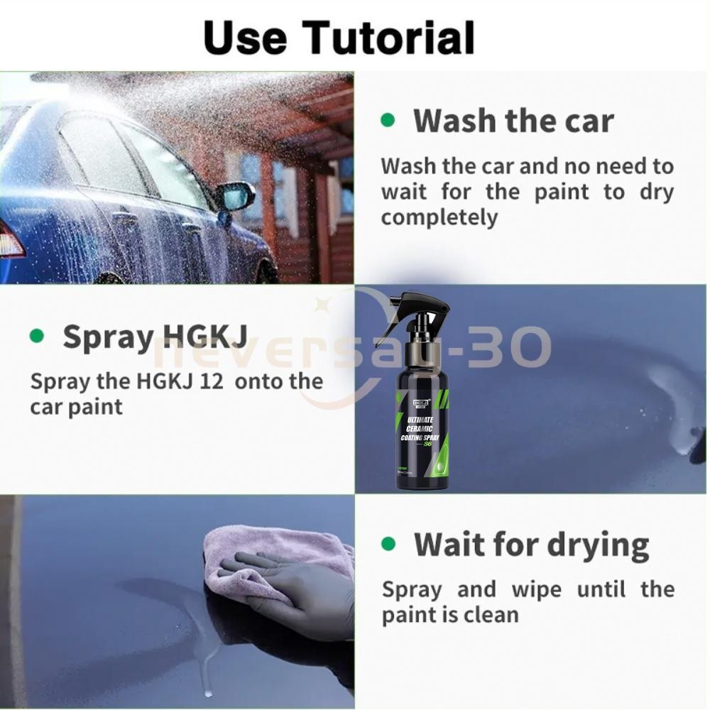 1/2/3X Car Coating Spray,New Quick Effect Coating Agent Spray w/Sponge and Cloth