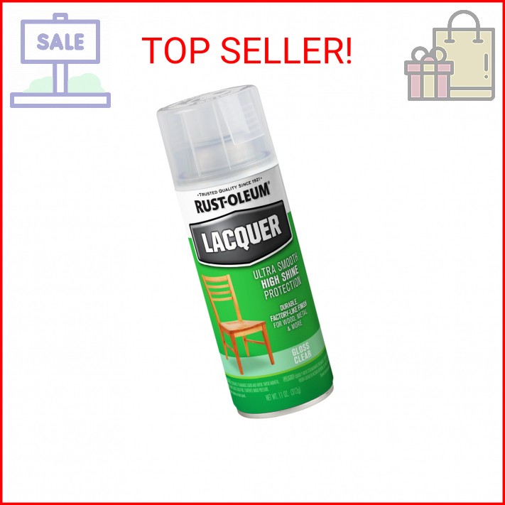 Rust-Oleum 1906830 Lacquer Spray, 11-Ounce, Gloss Clear (Packaging May Vary)