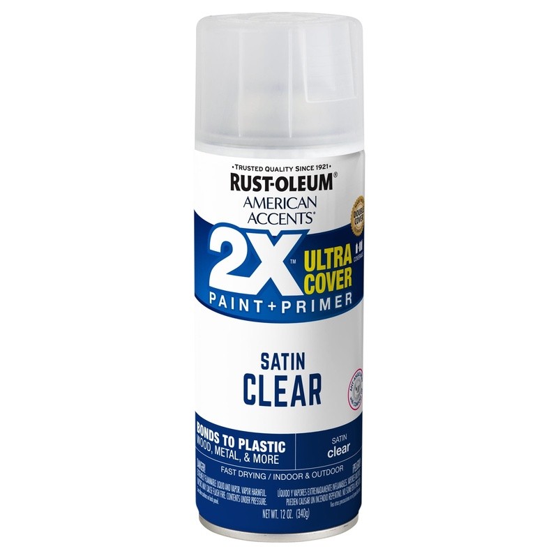 Clear Satin Spray Paint 6 Pack Quick Dry Double Cover Technology 12oz Any Angle