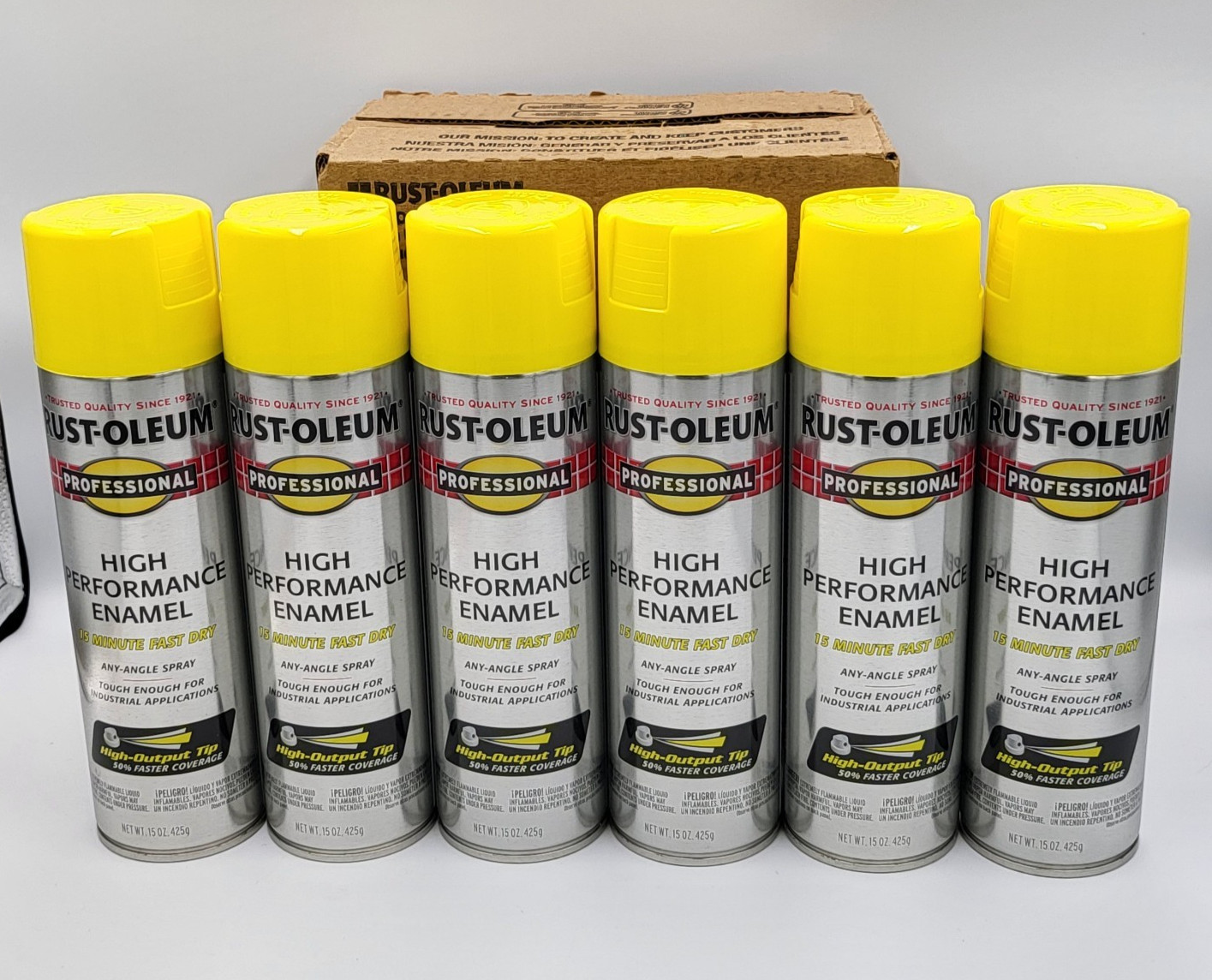 Rust-Oleum 7543838 6 PACK Enamel Spray Paint 15 oz GLOSS SAFETY YELLOW 6Pk