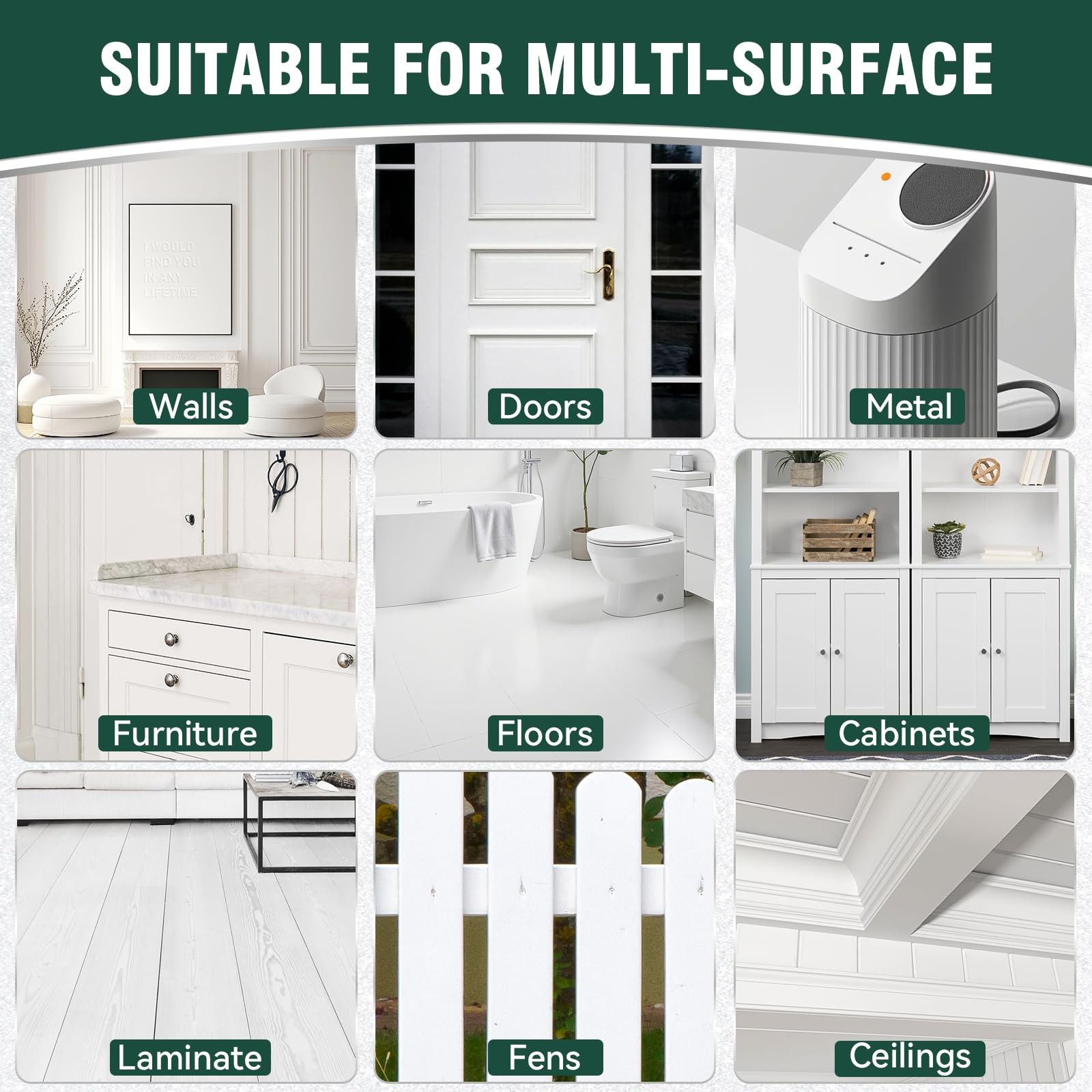 White Touch Up Paint, White Paint for Walls, Doors, Cabinets & Furniture, Hig…
