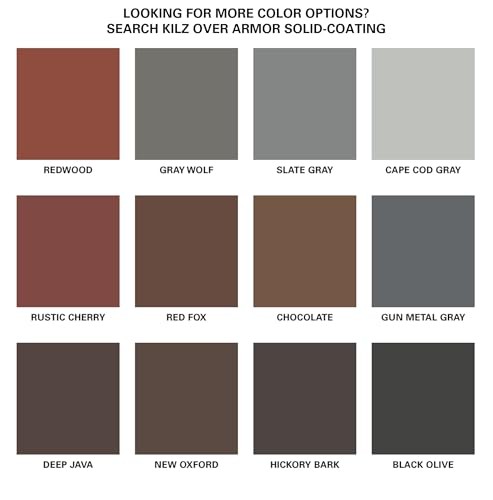 KILZ Over Armor Solid Color Exterior Resurfacer, Textured, Slate Gray, 1 Gallon
