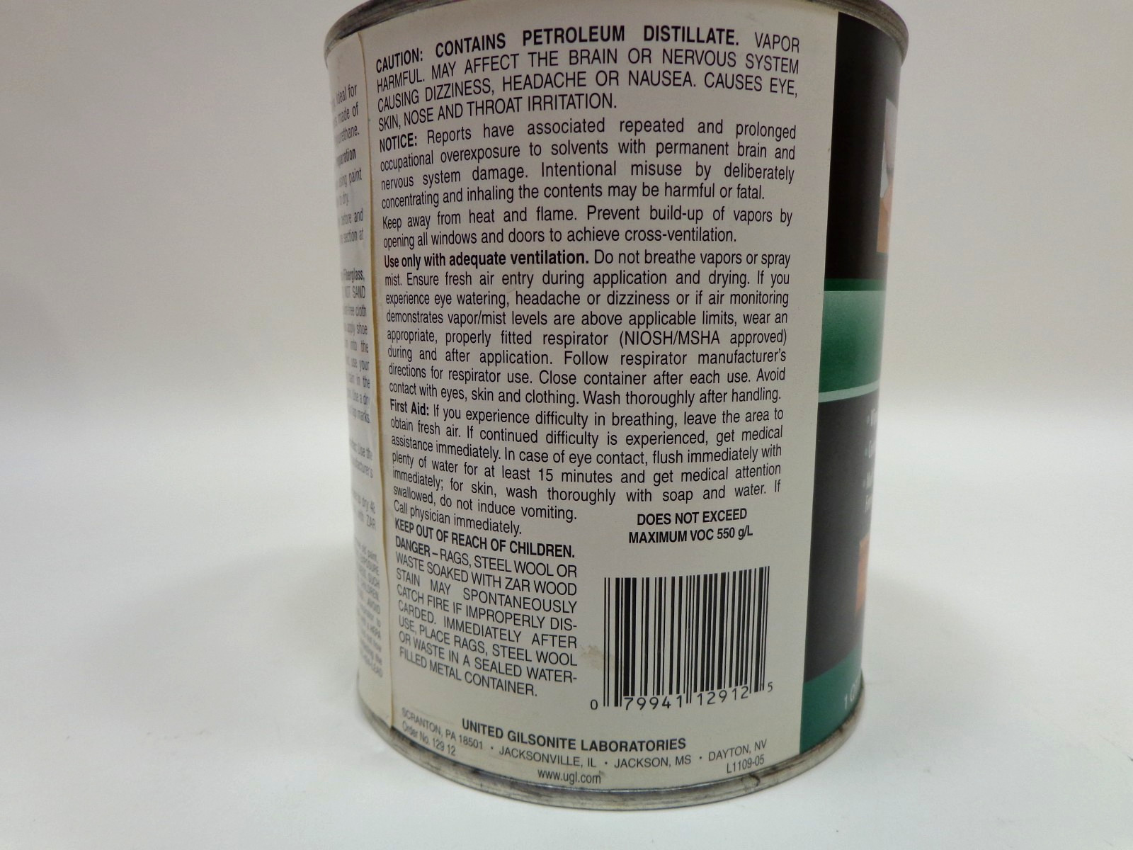 ZAR 129 Amber Varnish Interior Oil Based Wood Stain 1 Quart