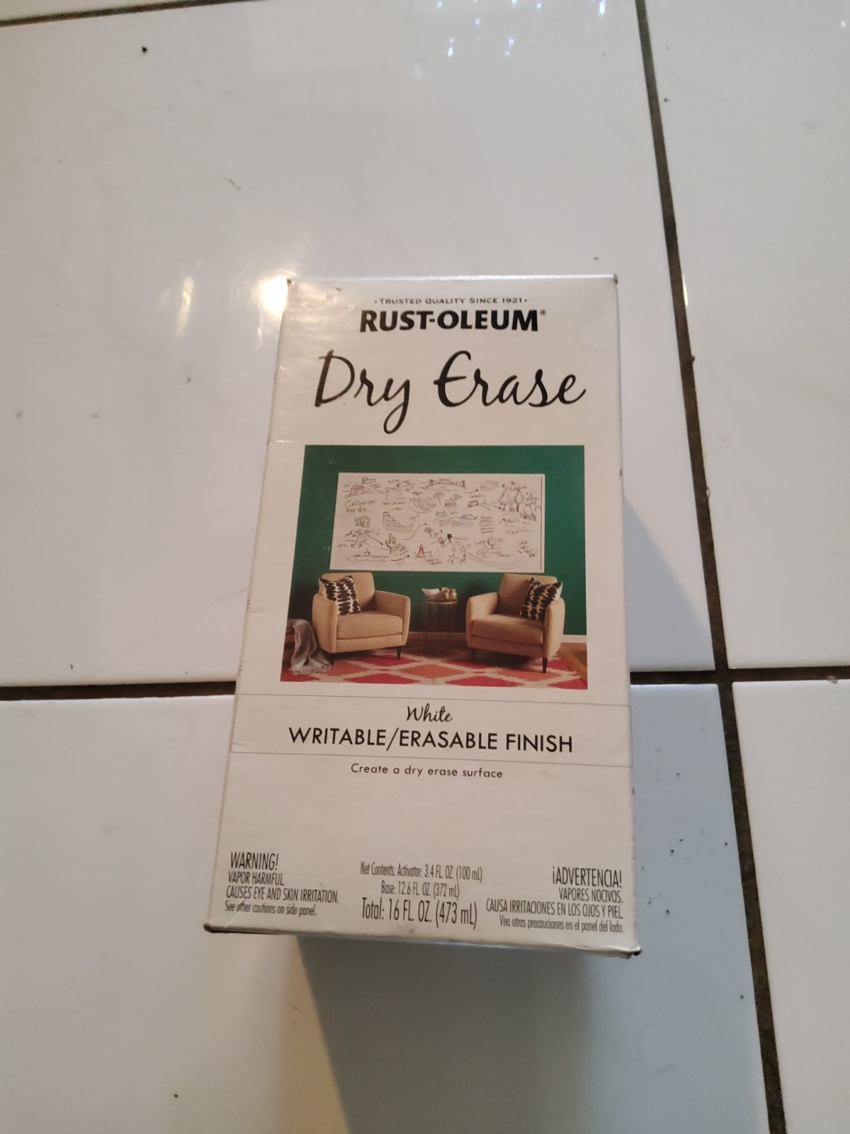 Rust-Oleum Dry Erase Kit Writeable Erasable Finish Walls Doors More 16 FL Oz NIB