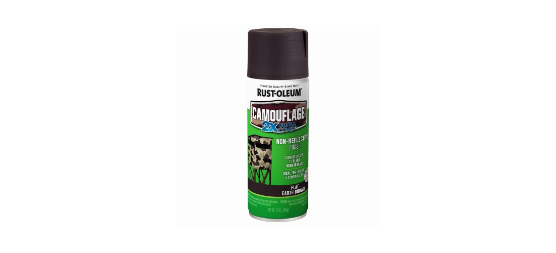Camouflage Spray Paint, Ultra Flat, Earth Brown, 12 oz, Aerosol Can