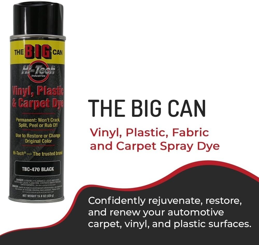 HI-TECH 15 Ounce Black Permanent Carpet & Upholstery Paint for Color Restoration