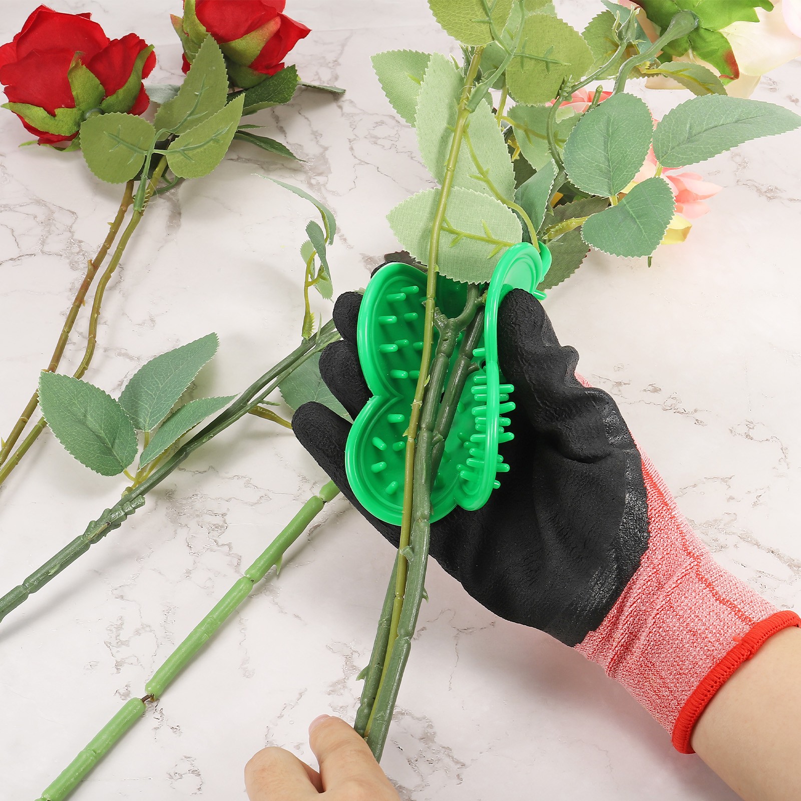 2pcs Rose Stem Leaf Thorn Stripper Remover Tool Leaf Stripping Tool Green
