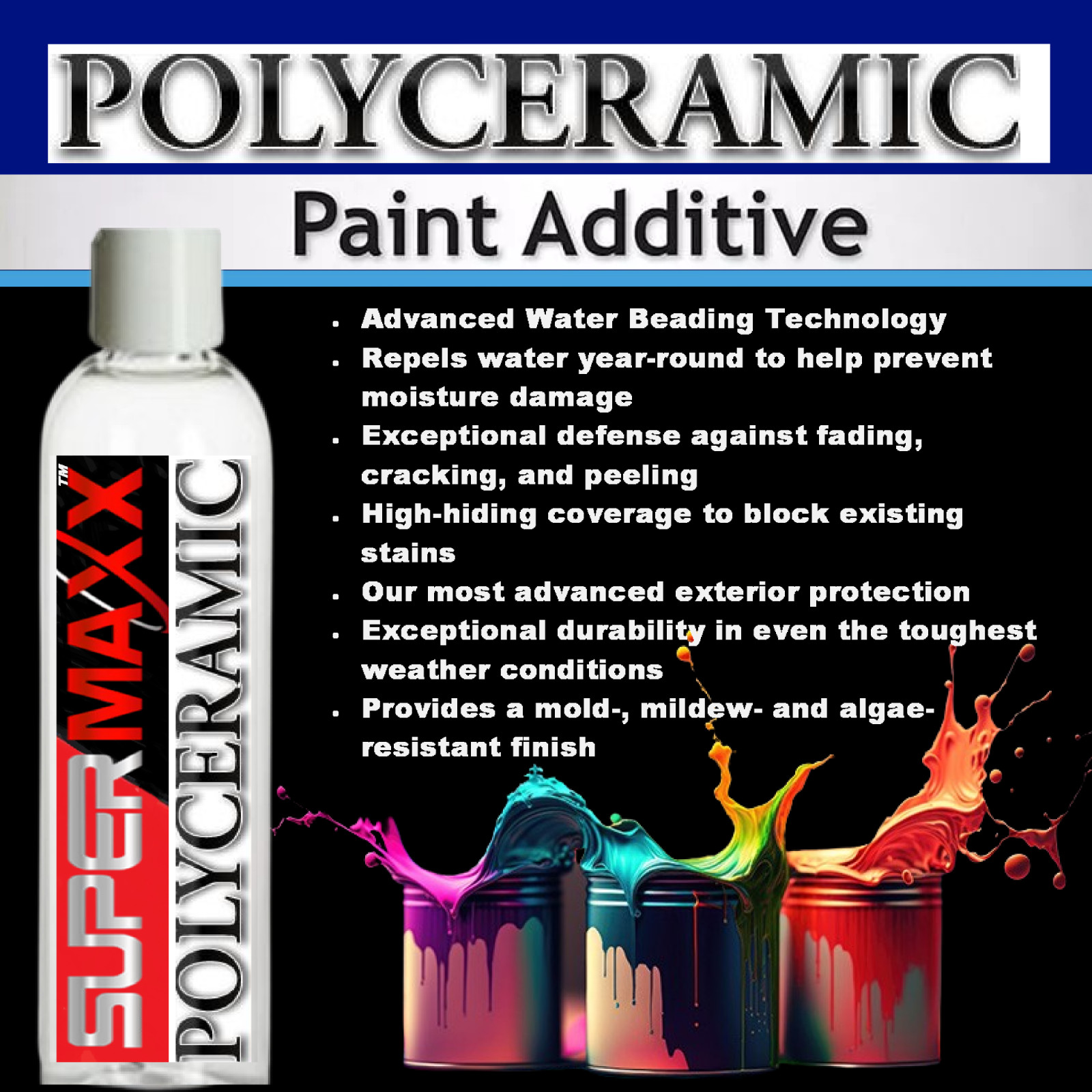 POLYCERAMIC LATEX PAINT ADDITIVE INTERIOR/EXTERIOR FOR ALL WATER BASED PAINTS