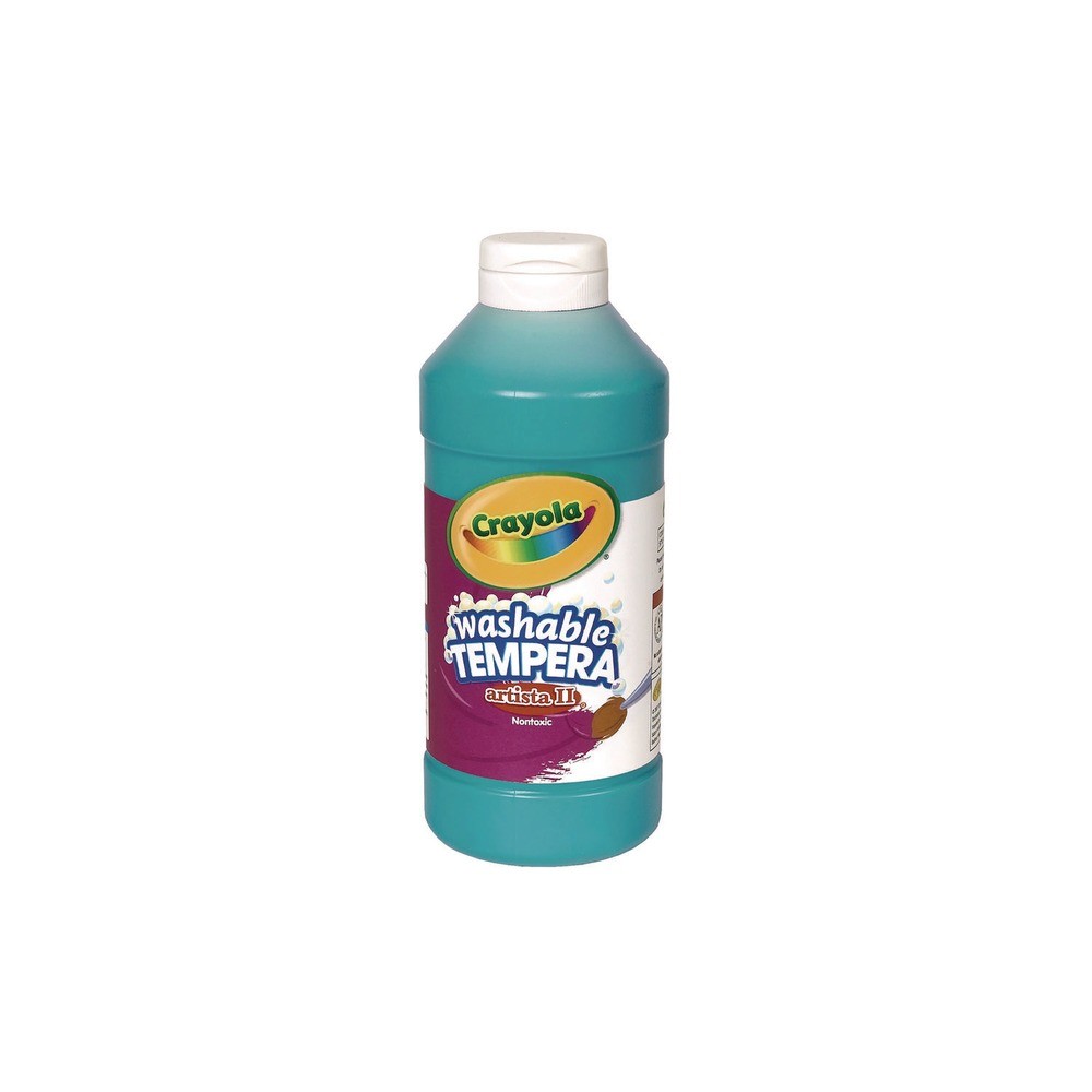 Crayola 543155048 Artista II 16 oz Bottle Washable Tempera Paint – Turquoise New
