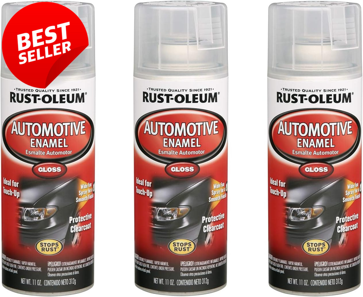 257884 Automotive Enamel Spray Paint Gloss Clear 3pk – US