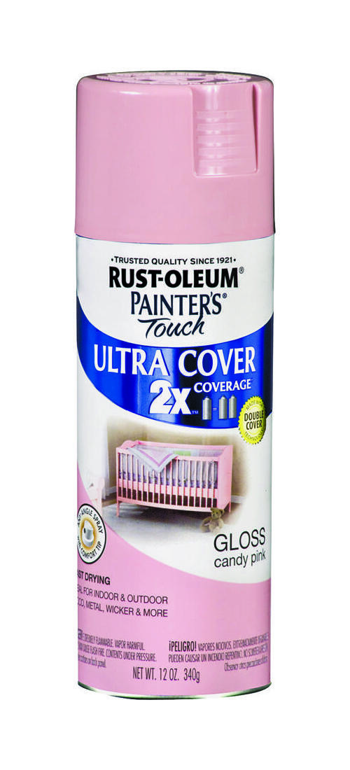 PAINTER’S Touch Gloss Spray Paint, Gloss, Candy Pink, 12 oz, Aerosol Can