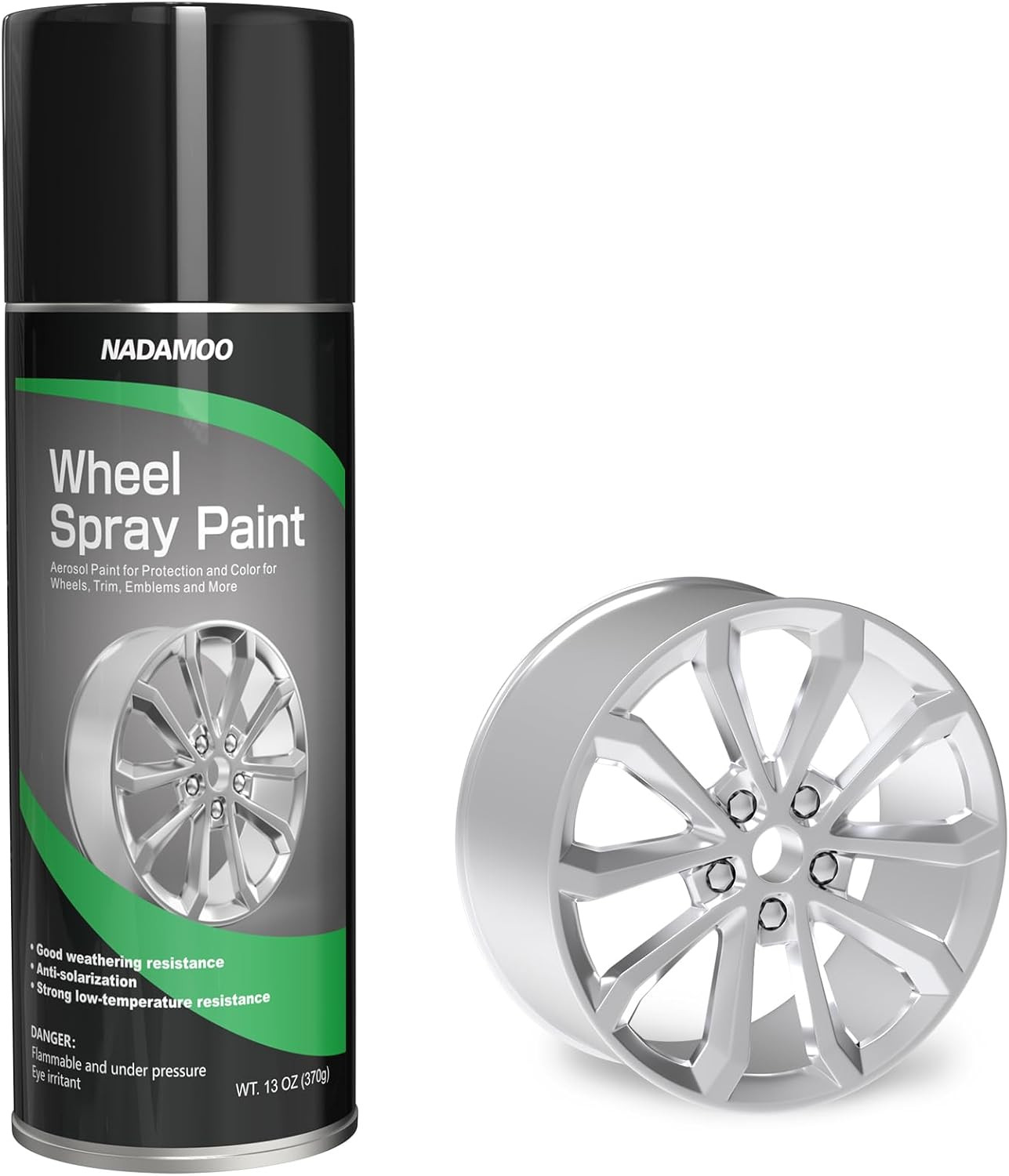 Aluminum Wheel Spray Paint, Semi-Gloss Aerosol Car Rim Paint for Recolor and Pro