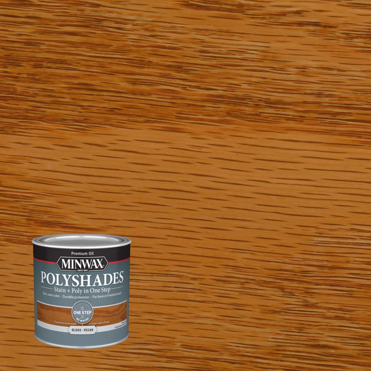 Minwax 214204444 Gloss Pecan Stain and Polyurethane Finish 0.5 pt. (Pack of 4)